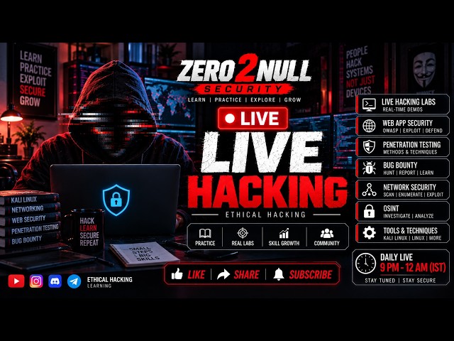 LIVE Hacking Class – From Basics to Advance! 🔥 Ethical Hacking Classes  Learning Hacking