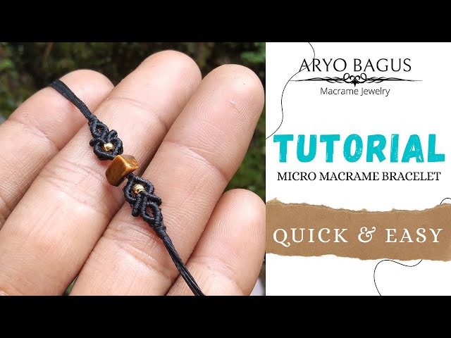 macrame bracelet easy tutorial for beginners - micro macrame #macramebracelets  #micromacrame