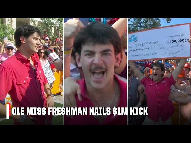 Ole Miss freshman NAILS field goal BAREFOOT to win $1M 🤯🔥💰 | College GameDay