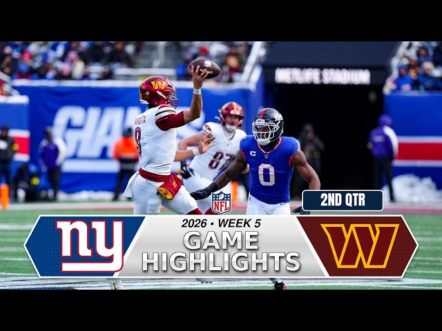 New York Giants vs Washington Commanders Full Highlights 2nd QTR | 2026 NFL Week 5
