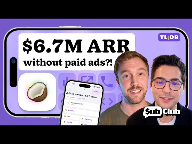 How Coconote hit $6.7M ARR Without Spending a Dollar on Ads | Sub Club tl;dr