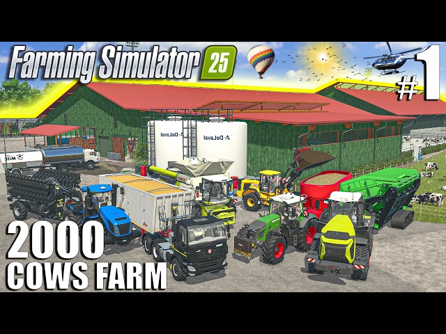 Setting up the Farm and Wheat Harvest | 2000 Cows Farm | Episode #1 | Farming Simulator 25