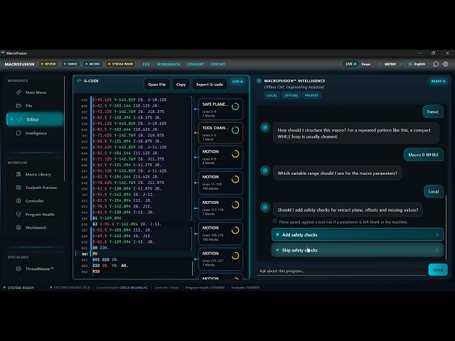 Discover the power of MacroFusion™ with its built-in Offline AI Engineering Assistant.