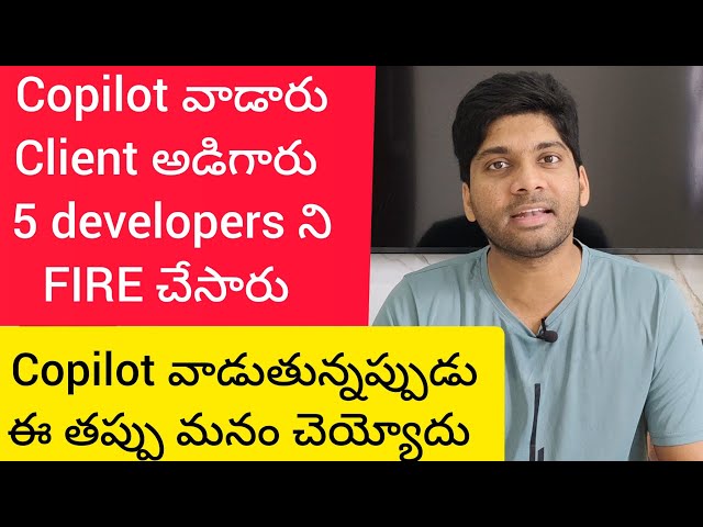 How Copilot/Vibe Coding/Agentic A.I are slowly taking away developer jobs (Telugu)