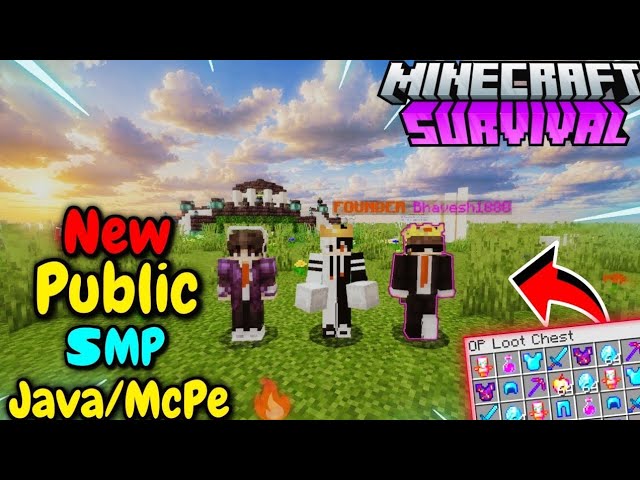 🔥 New Best Public Survival SMP Minecraft 🤯 | Java + PE | All Versions | Free To Join 🌲