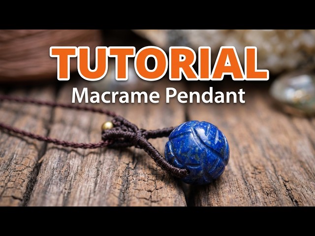 How to make macrame stone pendant,Waxed thread,Tutorial easy pendant