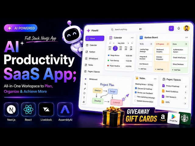 Build an AI Productivity SaaS Full Stack App with Next js, AssemblyAI, Liveblocks & Codex