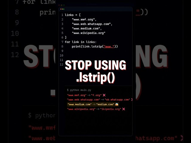 Stop using .lstrip() in Python #python
