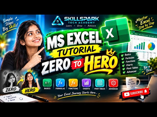 MS Excel Tutorial for Beginners 🚀 | Complete Excel Course in Tamil | SkillSpark Tech Academy