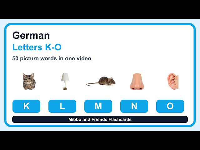 German Letters K-O Flashcards | 50 Words