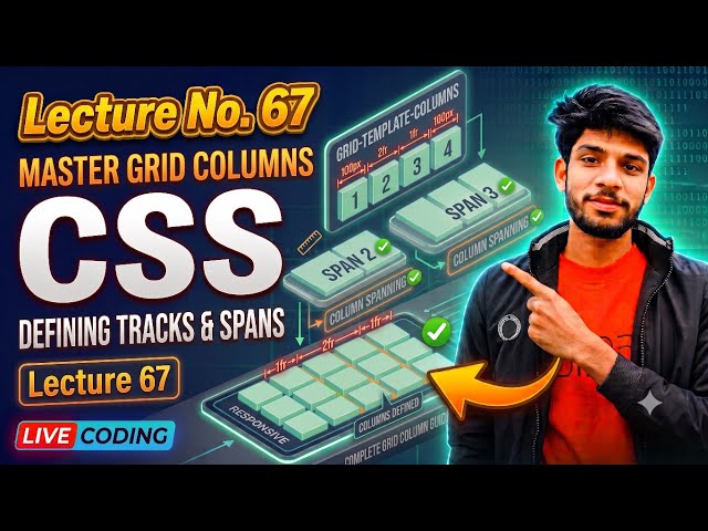 CSS Grid Column Tutorial in Hindi | Grid Column Start, End & Span | Web Dev Course (Lecture 67)
