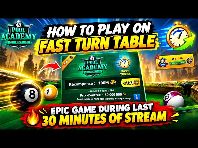 Pool Academy Time EP 565 EPIC GAME PLAY  8 BALL POOL LIVE #8BP #8BALLPOOL #LIVE #8bplive no hack