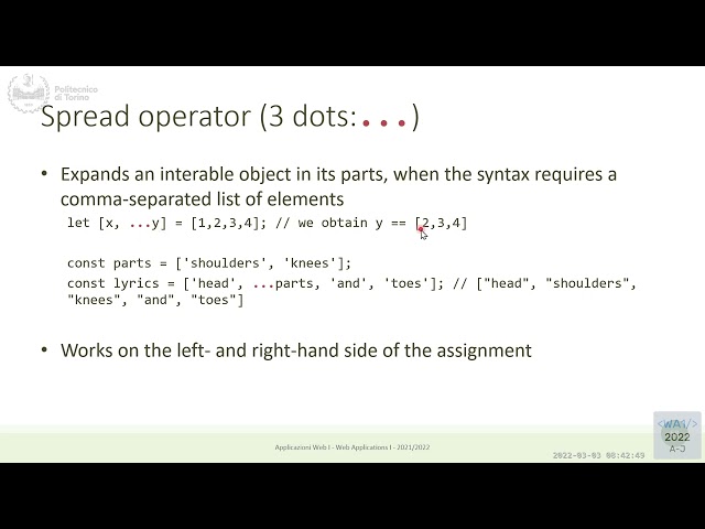 WA1-2022-L03a: JavaScript Exercises on Arrays and Strings
