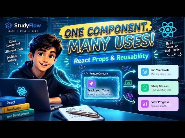 I Turned One React Component Into Many! (Props & Reusability)( Part-2)