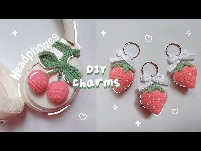 ♡ Crochet Cherry & Strawberry Keychains/Charms Tutorial | Fast & Easy ♡