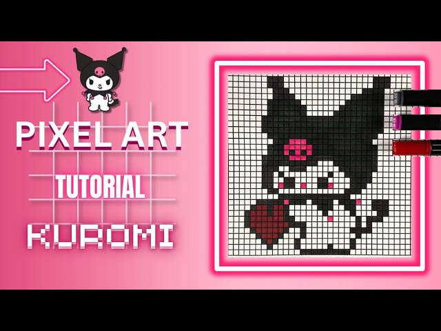 Pixel Art Tutorial: Drawing & Coloring Kuromi Step by Step 😈💜