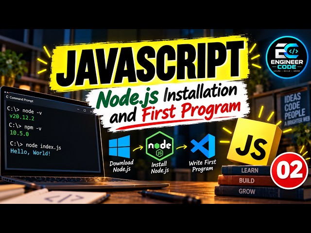 JavaScript - 02: Node.js Installation and First Program || Hello World in JavaScript