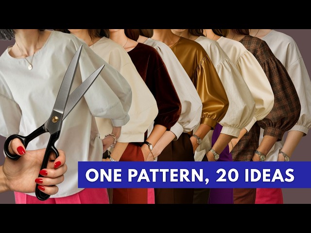 How One Simple Blouse Pattern Creates 20 Different Looks #patternmaking #sewingtutorial #diyfashion 