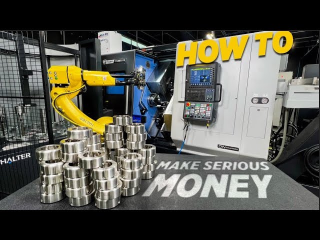 Maximize Profits with a 24/7 CNC Automation Cell: Dual-Chuck Lathe & Robotic Loader in Action!