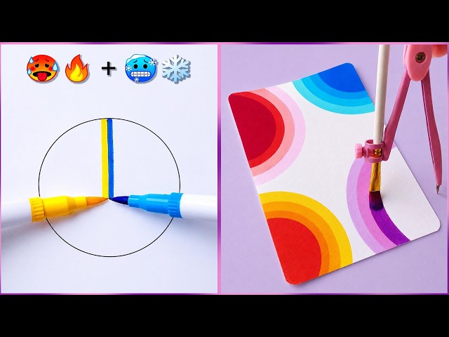 12 Easy Creative Art Hacks When You’re Bored || Art Ideas || painting for Beginners