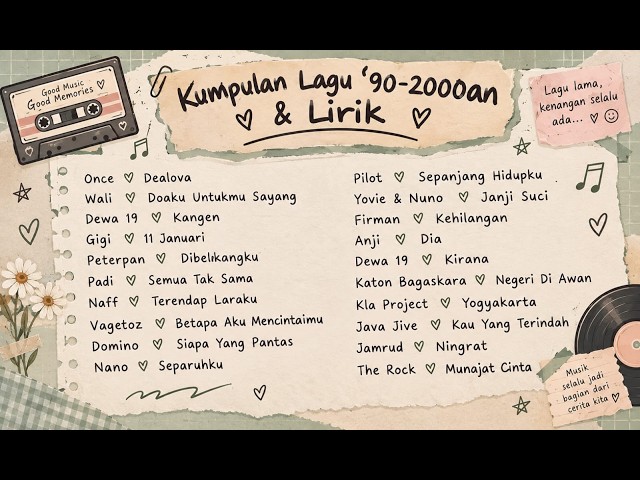 Kumpulan 20 Lagu Lama Paling Berkesan 🎵 | Nostalgia Lagu ’90–2000an + Lirik