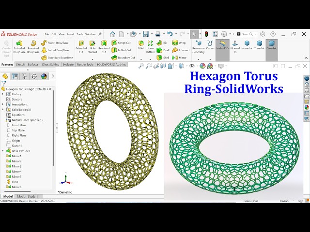 SolidWorks Tutorial-Hexagon Torus Ring Modeling