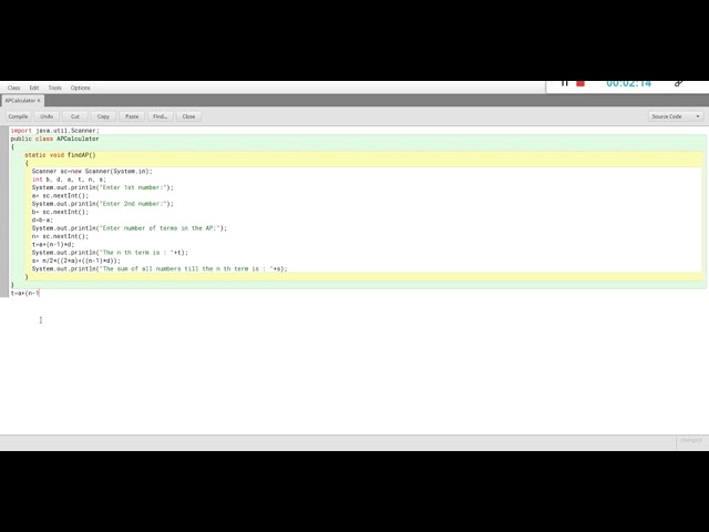 How to make a program that helps to find AP series in JAVA