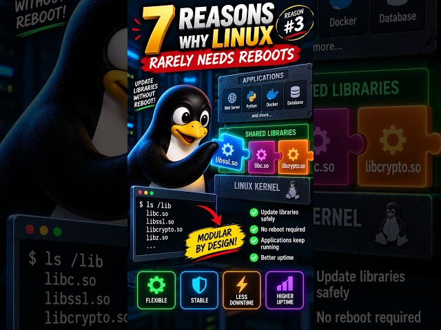 🤯 Linux Can Update Libraries WITHOUT Rebooting?! | Shared Libraries Explained #Shorts