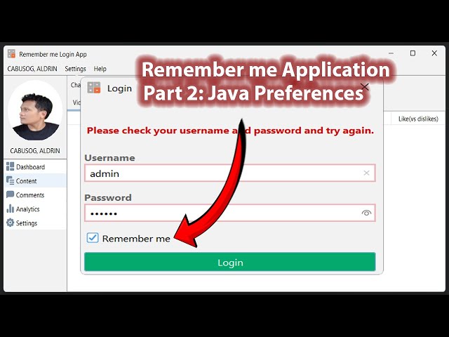 Login Remember me Application- Part #2: Java Preferences | Java SWING , MySQL  | FREE SOURCE CODE