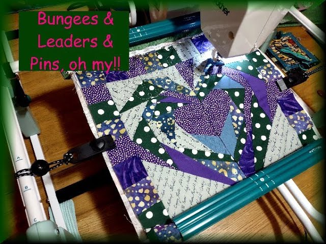 Grace Mini Quilt Frame - Using Clips and bungees and Leaders