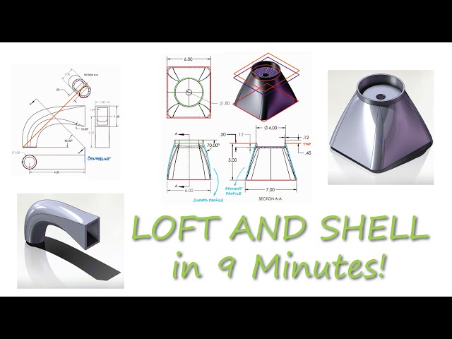 SolidWorks EASY Loft and Shell Features in 9 Minutes!