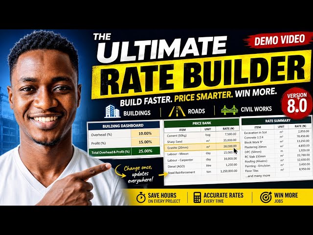 The Ultimate RATE BUILDER v8.0 | Automatically Price BOQs in Minutes (Buildings, Roads & CivilWorks)