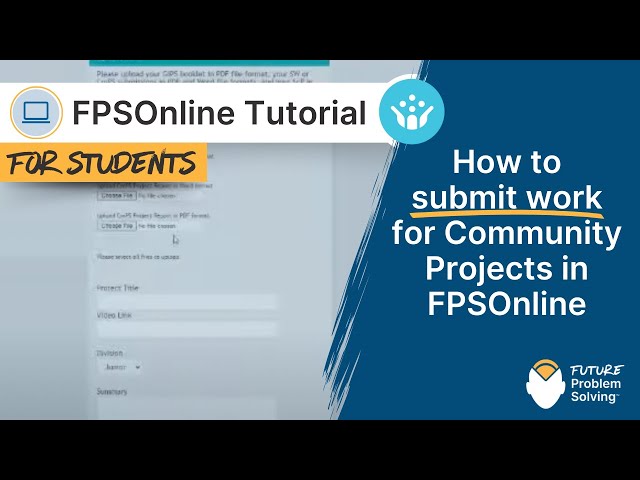 How to submit work for Community Projects in FPSOnline