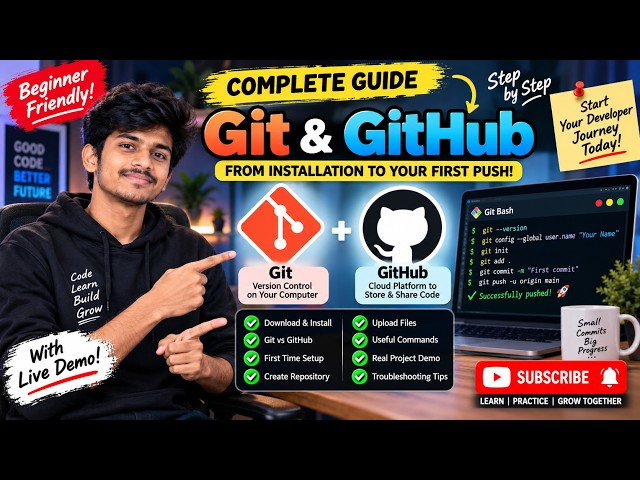 How to Install Git and GitHub on Windows 10/11 | Complete Beginner Tutorial