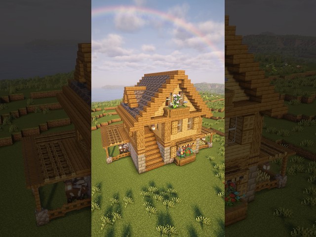 Small Survival House 🏠🌈 #minecraft #shorts #tutorial