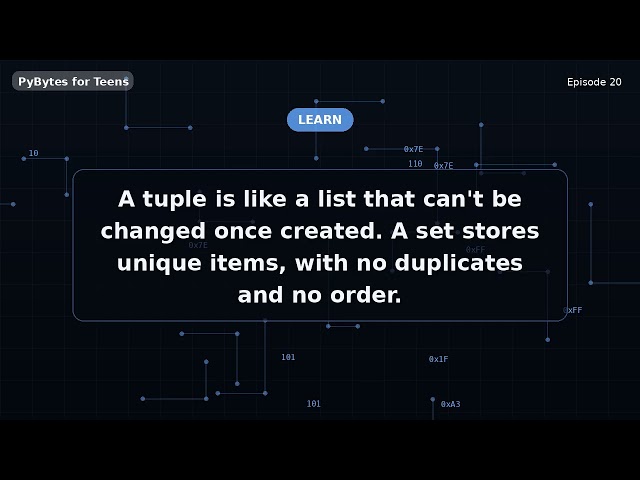 Tuples & Sets in 5 Minutes | Python for Teens #20