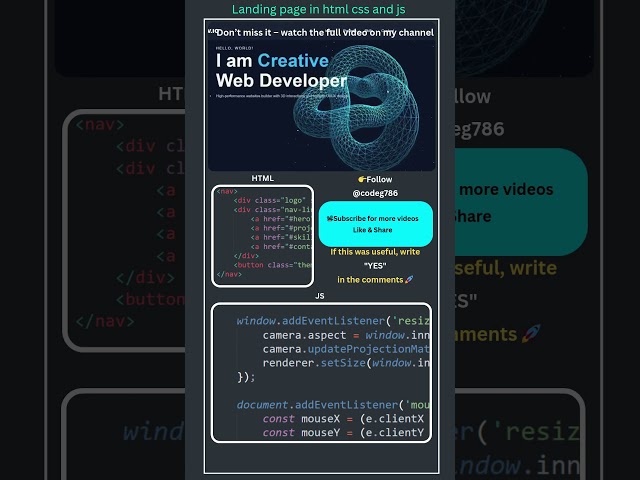 Three.js Portfolio Website Tutorial | 3D Developer Portfolio