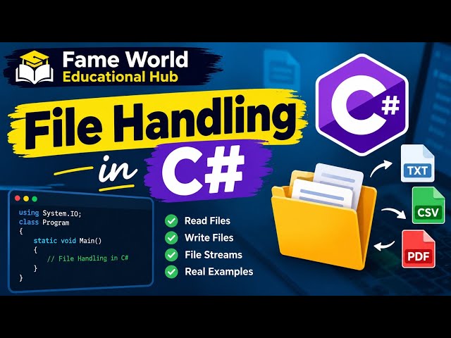 File Handling in C# | Read, Write & Manage Files in C# | C# Tutorial for Beginners 