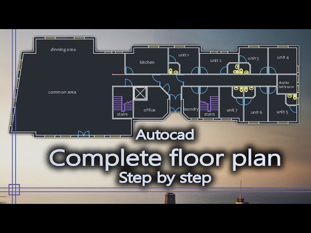 Autocad - Complete floor plan for beginners - Exercise: Care home