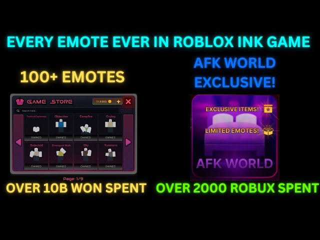 EVERY INK GAME EMOTE EVER (AFK WORLD, LIMITED TIME + MORE) | Roblox Ink Game