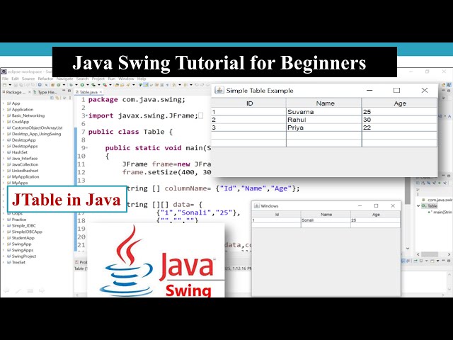 Java Swing Tutorial | How to Use JTable in Java Swing | Complete Beginner Guide