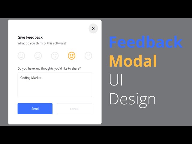 Feedback Modal UI Design In HTML CSS and Javascript || Simple Modal  || Popup Modal UI Design