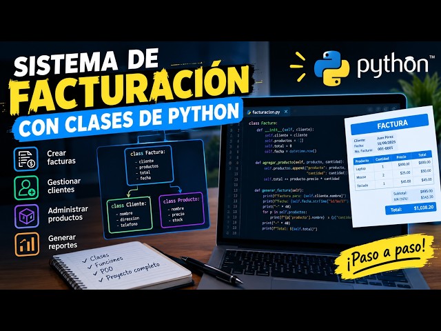 CREÉ UN SISTEMA DE FACTURACIÓN CON CLASES DE PYTHON | Proyecto Paso a Paso {..2..}