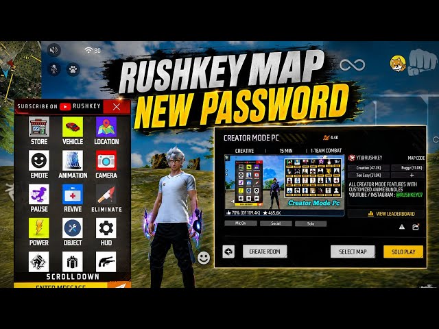RUSHKEY MAP NEW PASSWORD 🤔The password will be found by watching the video #freefire #india 
