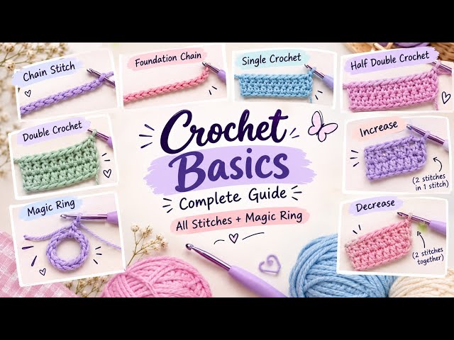 🧶 Crochet Basics for Beginners | Complete Tutorial