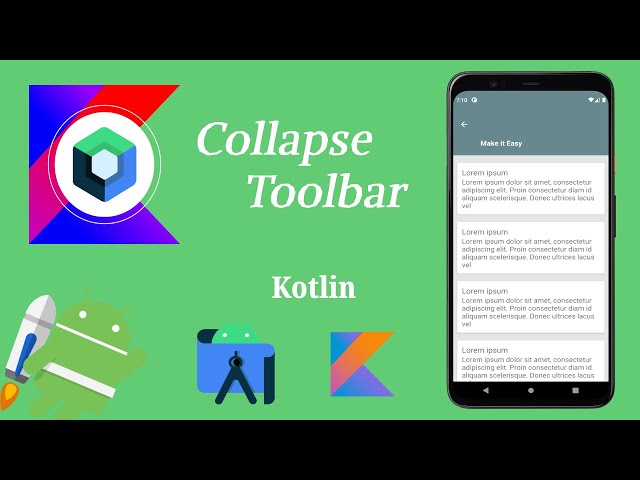 How to Implement Collapse Toolbar using Kotlin | Android | Kotlin | Make it Easy