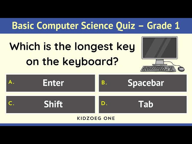 Basic Computer Science Quiz for Grade 1 | 25 Questions for Kids Ages 5–7 Learning Computer Skills