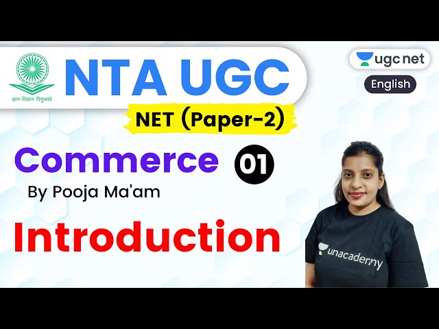 NTA UGC NET 2020 (Paper-2) | Commerce by Pooja Ma'am | Introduction