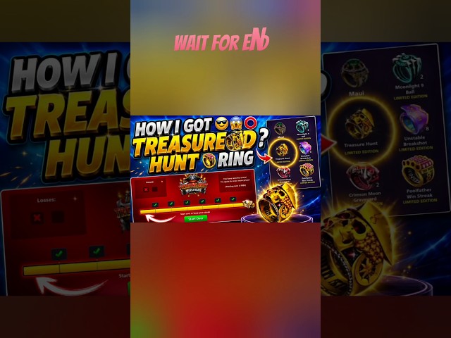 HOW TO GET TREASURE HUNT RING 💍 8 BALL POOL #8ballpool #viral #gaming #games #shorts #short