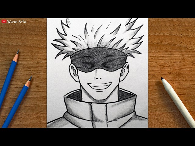 Easy Anime Drawing || How to Draw Gojo Satoru Step by Step || Step by Step Anime Art Tutorial